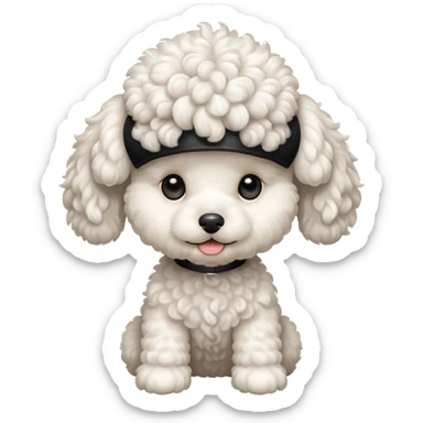 white poodle baby dog sticker