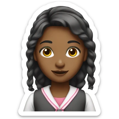 pretty school girl in Mountains  sticker