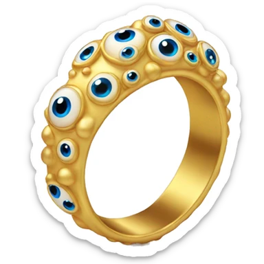 thin gold ring studded with eyeballs sticker