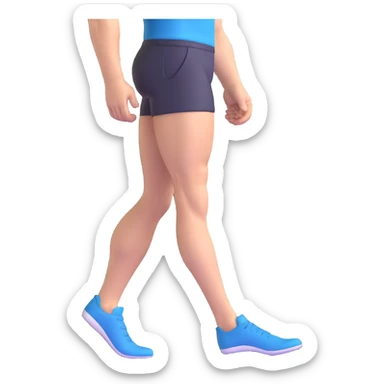 muscular leg of young white man, focus on leg sticker
