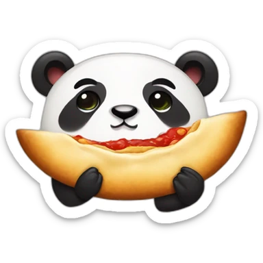 Panda mordiendo empanada sticker
