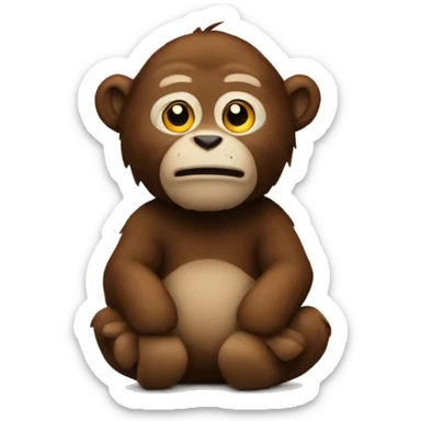 Singe brun en peluche  sticker