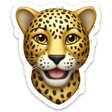 Golden leopard with floral pattern  sticker