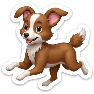 crazy dog running around everywhere sticker