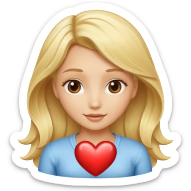 blonde heart just the hair colour in a heart shape without the face part of the emoji sticker