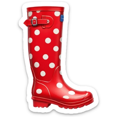 Dots Rain boots Red Color  sticker