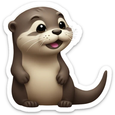 Little otter blowing a kiss sticker