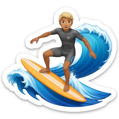 waves with surfer inside sticker