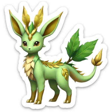 Dragon-type Fakémon-Leafeon full body sticker