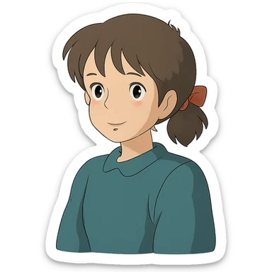 anime character in ghibli style sticker