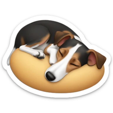 sleeping jack russel sticker