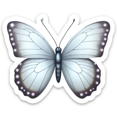sparkling white butterfly sticker