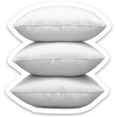 Three white pillows stacked  sticker
