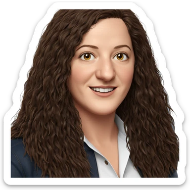 smiling girl with long hair sticker