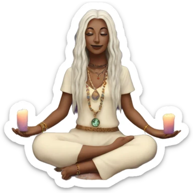 Hippie spiritual moon witch candles incense  sticker