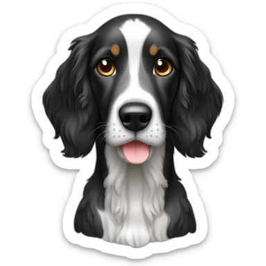 setter anglais entièrement noir sticker