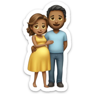 pareja embarazada  sticker