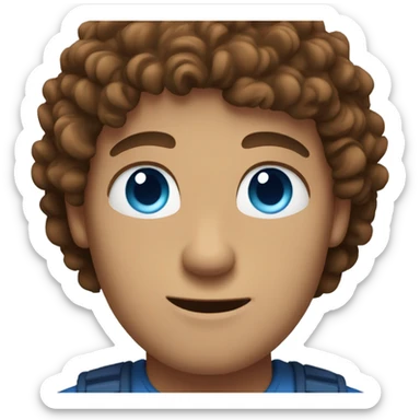 Man with blue eyes and brown curls sticker
