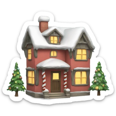 Cute Xmas house sticker