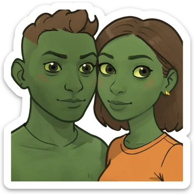 Brown-skinned couple sticker