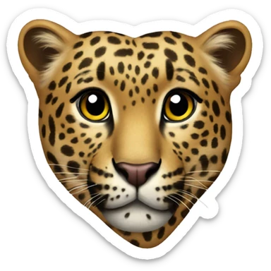 Leopard heart sticker