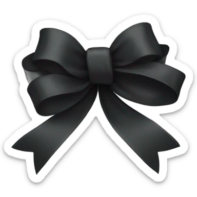 black bow with ribbon sticker