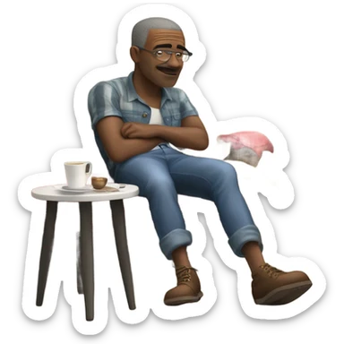 Weird guy chilling at capital one cafe sticker