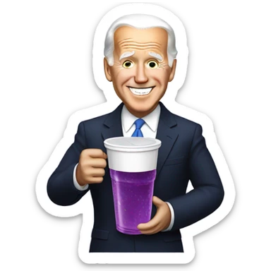 biden with grape soda white cup sticker