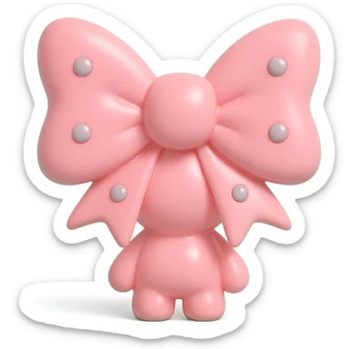pink gothic bow with silver studs, gothic style, vinyl figure, edgy and elegant sticker