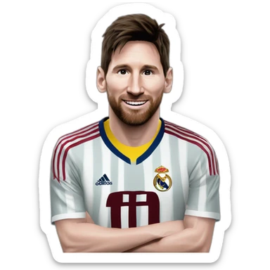 messi campeon de la champions con el madrid sticker