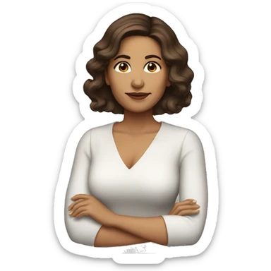 latina woman, 40 years old, brown hair with side parting sticker