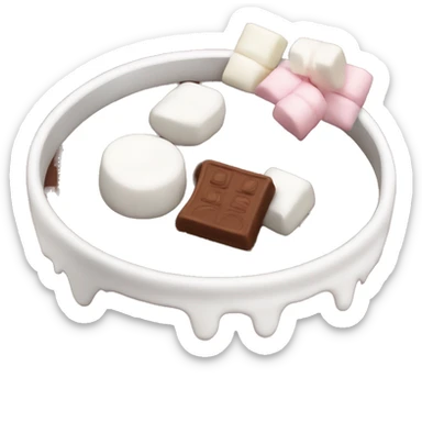 christmas burgundy colour cup with chocolate and marshmallows sticker