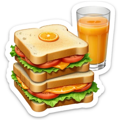 sandwiche and juice sticker