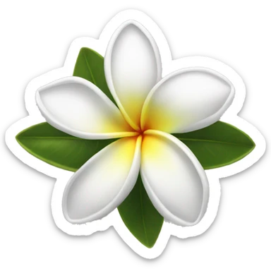 frangipani white sticker
