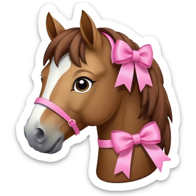 Horse with pink bows sticker