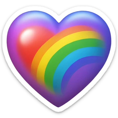 rainbow heart sticker