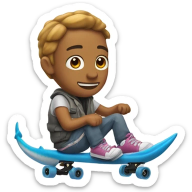 Crea un tiburón en patinete  sticker