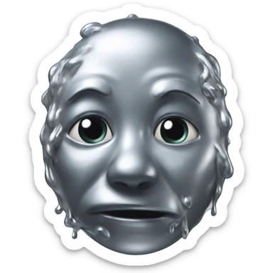 Creature made of liquid chrome sticker