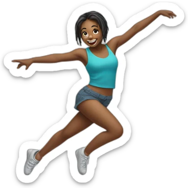 Thrilled girl hip hop dancer sticker