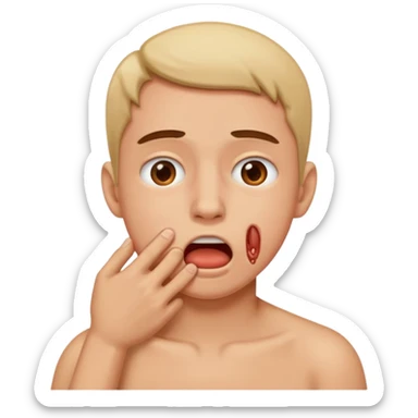 Someone putting there hands around their own neck  sticker