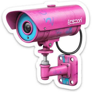 Security Camera pink with graffity sticker