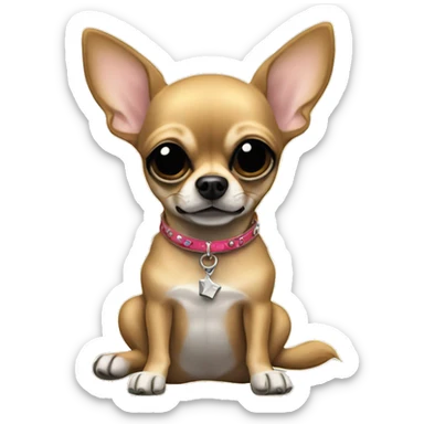 Fawn chihuahua rock n roll sticker
