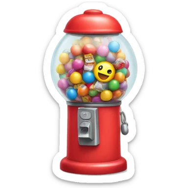 Kid stuck in gumball machine sticker