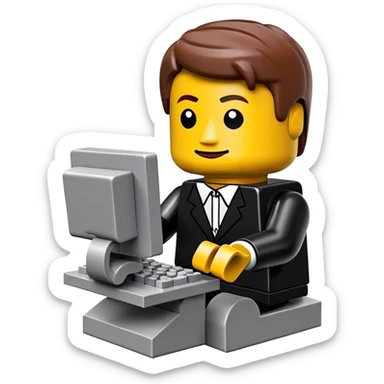 lego homme informaticien sticker