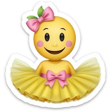 Smiley face emoji with a tutu sticker
