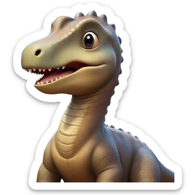 Cinematic Cute Yawning Brachiosaurus Portrait Emoji, Head tilted slightly with a dramatic, wide-open yawn, showcasing a gently drooping long neck and a small head with sleepy, half-closed eyes, set against a massive, textured body in warm earth tones, Simplified yet irresistibly adorable features, highly detailed, glowing with a soft, cozy golden glow, high shine, relaxed yet expressive, stylized with a dash of whimsical ancient charm, soft glowing outline, capturing the essence of a drowsy yet affectionate Brachiosaurus that appears ready to stretch and yawn its way out of the screen! sticker