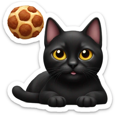 Black cat with meatball sticker