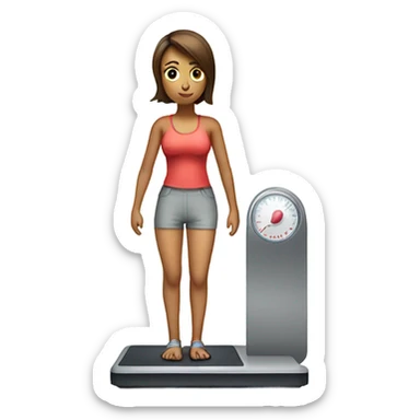 Standing on weight loss scale sticker