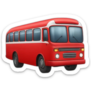 Un bus rouge avec quelqu’un dedans sticker