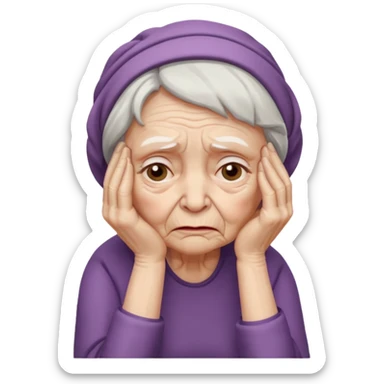 old lady face palm sticker